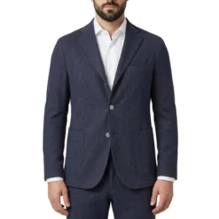 Eleventy Sakko aus Baumwollmix blau Anzugjacke