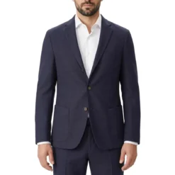 Eleventy Sakko aus Baumwollmix blau Anzugjacke