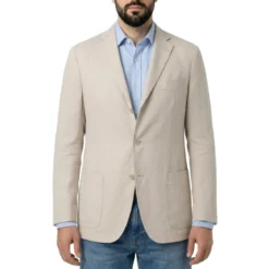 Eleventy Sakko aus Leinenmix beige Anzugjacke