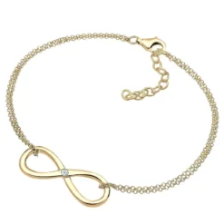Elli Armband Infinity Ewig Diamant (0.03 ct.) 925 Silbe gold Armband