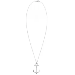 Elli Halskette Anker Maritim Diamant (0.03 ct.) 925 Sil weiss Mittellange Halskette