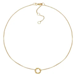 Elli Halskette Choker Erbskette Kreis Design Twisted 375 gold Choker