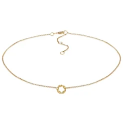 Elli Halskette Choker Erbskette Kreis Design Twisted 375 gold Choker