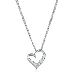 Elli Halskette Herz Ewigkeit Diamant (0.045 ct.) 925 Si silber Mittellange Halskette