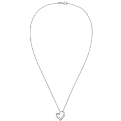 Elli Halskette Herz Ewigkeit Diamant (0.045 ct.) 925 Si silber Mittellange Halskette