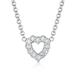 Elli Halskette Herz Lab Grown Diamanten (0.18 ct) 925 S silber Mittellange Halskette