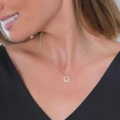Elli Halskette Herz Liebe Diamant (0.03 ct.) 925 Silber weiss Mittellange Halskette