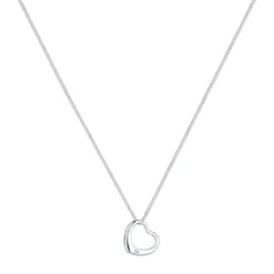 Elli Halskette Herz Liebe Diamant (0.03 ct.) 925 Silber weiss Mittellange Halskette