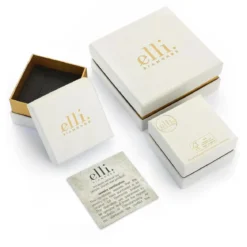 Elli Halskette Herz Liebe Diamant (0.03 ct.) 925 Silber gold Mittellange Halskette