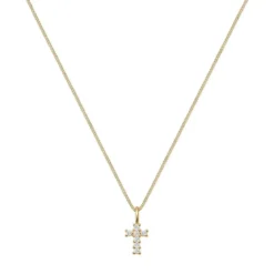Elli Halskette Kreuz Religion Glaube Symbol Topas 585 G gold Mittellange Halskette