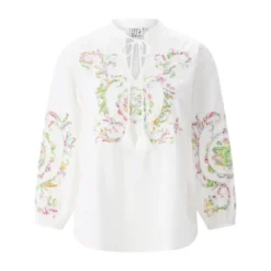 Emily van den Bergh Blusenshirt mit Stickereien weiß Bluse