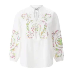 Emily van den Bergh Blusenshirt mit Stickereien weiß Bluse