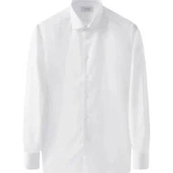 Eton Eton Solid Signature Twill Shirt Lange Mouw Overhe weiß Hemd