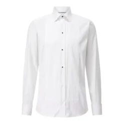 Eton Slim-Fit Twillhemd mit Plissee-Detail Weiß Hemd