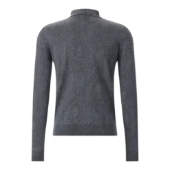 Etro Langarm-Poloshirt aus Wolle & Seide grau Poloshirt