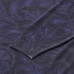 Etro Pullover aus Kaschmir-Seiden-Mix blau Pullover