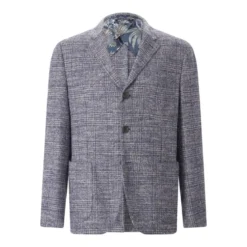 Etro Sakko aus Alpaka-Mix blau Anzugjacke