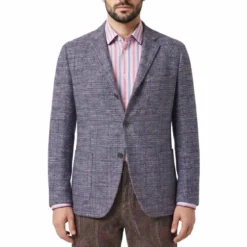 Etro Sakko aus Alpaka-Mix blau Anzugjacke