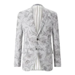Etro Sakko mit floralem Muster grau Anzugjacke
