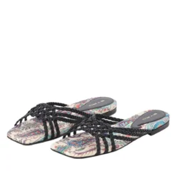 Etro Sandalen aus Leder schwarz Slides