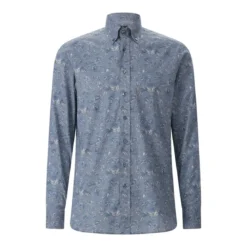 Etro Slim-Fit Hemd aus Baumwoll-Mix blau Hemd