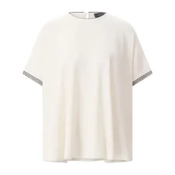 Fabiana Filippi Blusenshirt aus Seiden-Mix weiß T-Shirt