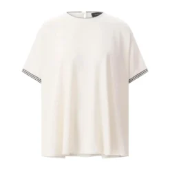 Fabiana Filippi Blusenshirt aus Seiden-Mix weiß T-Shirt