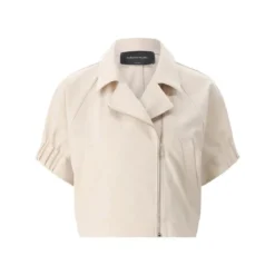 Fabiana Filippi Kurzarm-Jacke aus Materialmix beige Übergangsjacke
