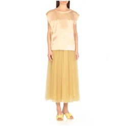 Fabiana Filippi Sleeveless Silk Top With All-Over Contrasting Colo Rosa Bluse