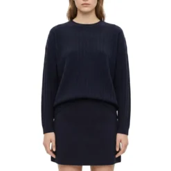 Fabiana Filippi Strickpullover mit Seide & Kaschmir dunkelblau