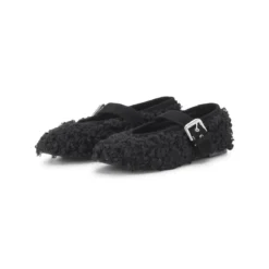 Fabio Rusconi Mary-Jane Ballerinas mit Teddyfell schwarz Schnürschuhe