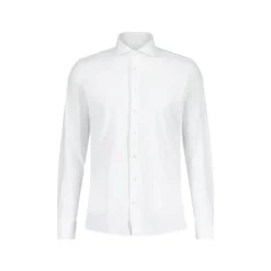 fakts Slim-Fit Hemd aus Jersey Weiß Hemd