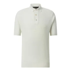 FILIPPO DE LAURENTIIS Poloshirt aus Crêpe-Baumwolle weiß Poloshirt