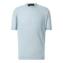 FILIPPO DE LAURENTIIS T-Shirt aus Crêpe-Baumwolle blau T-Shirt