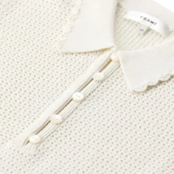 FRAME Gestricktes Shirt mit Lochmuster weiß T-Shirt