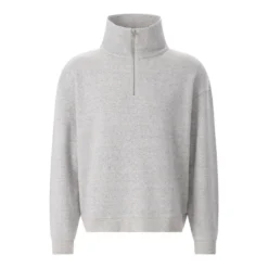 FRAME Troyer aus Baumwoll-Woll-Mix grau Pullover