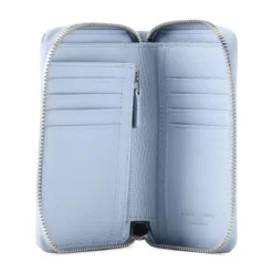 Gianni Chiarini Portemonnaie aus Leder blau Portemonnaie mit Zip-Around-Reißverschluss