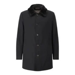 Gimo's Wolljacke mit Pelzfutter blau Übergangsjacke
