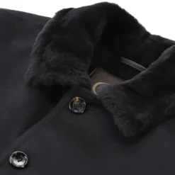 Gimo's Wolljacke mit Pelzfutter blau Übergangsjacke