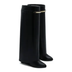 Givenchy Black Knee-High Leather Boots Black Stiefel