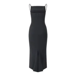 Givenchy Draped Detail Midi Dress With Fitted Silhouette Black Minikleid