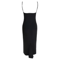 Givenchy Draped Detail Midi Dress With Fitted Silhouette Black Minikleid