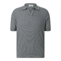 Gran Sasso Gestreiftes Poloshirt schwarz Poloshirt