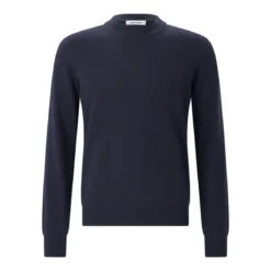 Gran Sasso Pullover aus Schurwolle & Kaschmir dunkelblau Rollkragenpullover