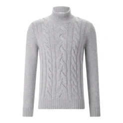 Gran Sasso Pullover aus Schurwolle grau Rollkragenpullover