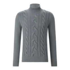 Gran Sasso Pullover aus Schurwolle grau Rollkragenpullover