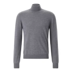 Gran Sasso Rollkragen-Pullover aus Schurwolle grau Rollkragenpullover