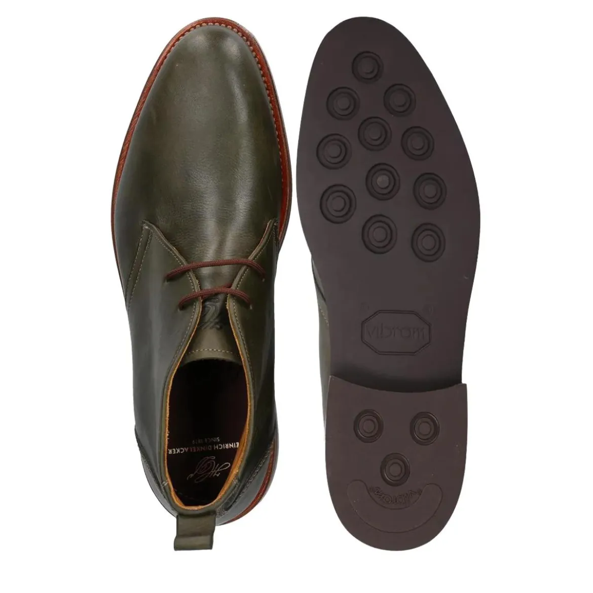 Heinrich Dinkelacker George Boots Genf Plain N dunkel-grün Schnürstiefel