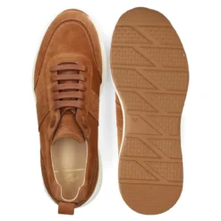 Heinrich Dinkelacker Sportliche Dynamik trifft auf zeitlose Eleganz: De mittel-braun Low-Top-Sneaker