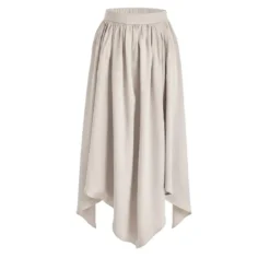 Helene Galwas Rock aus Seidensatin ILKARE beige Midirock